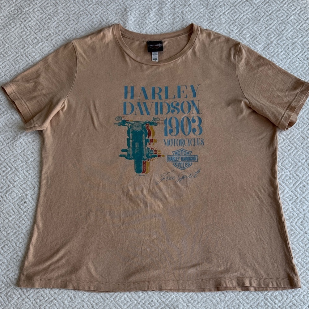 Harley-Davidson Women’s 1903 Motorcycles Brown Graphic Tee Sz XL